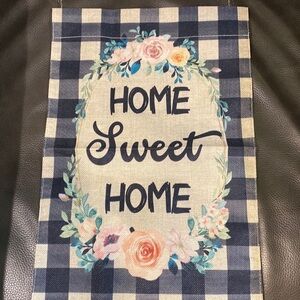 Home sweet home garden flag burlap